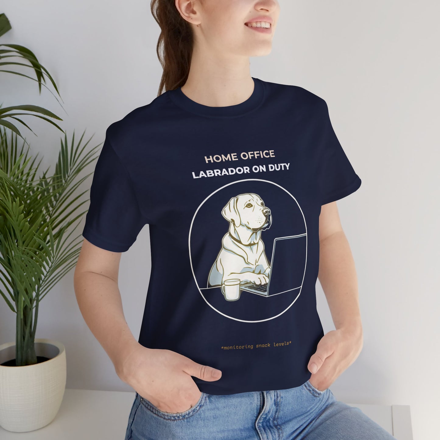 Labrador 'Home Office Labrador On Duty' T‑Shirt