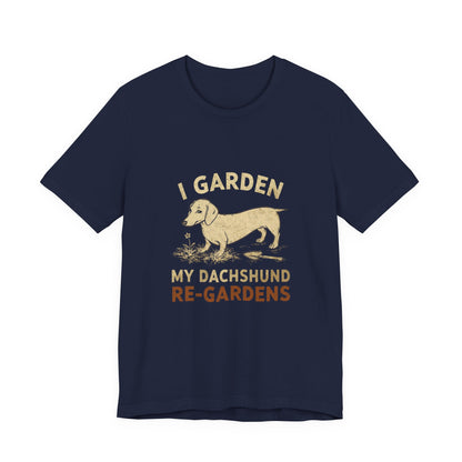 Dachshund gardening shirt detail print