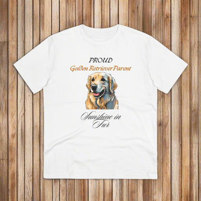 PROUD GOLDEN RETRIEVER PARENT "sunshine in fur" Soft Organic Dog Themed T-shirt - Unisex - Sniff Waggle And Walk