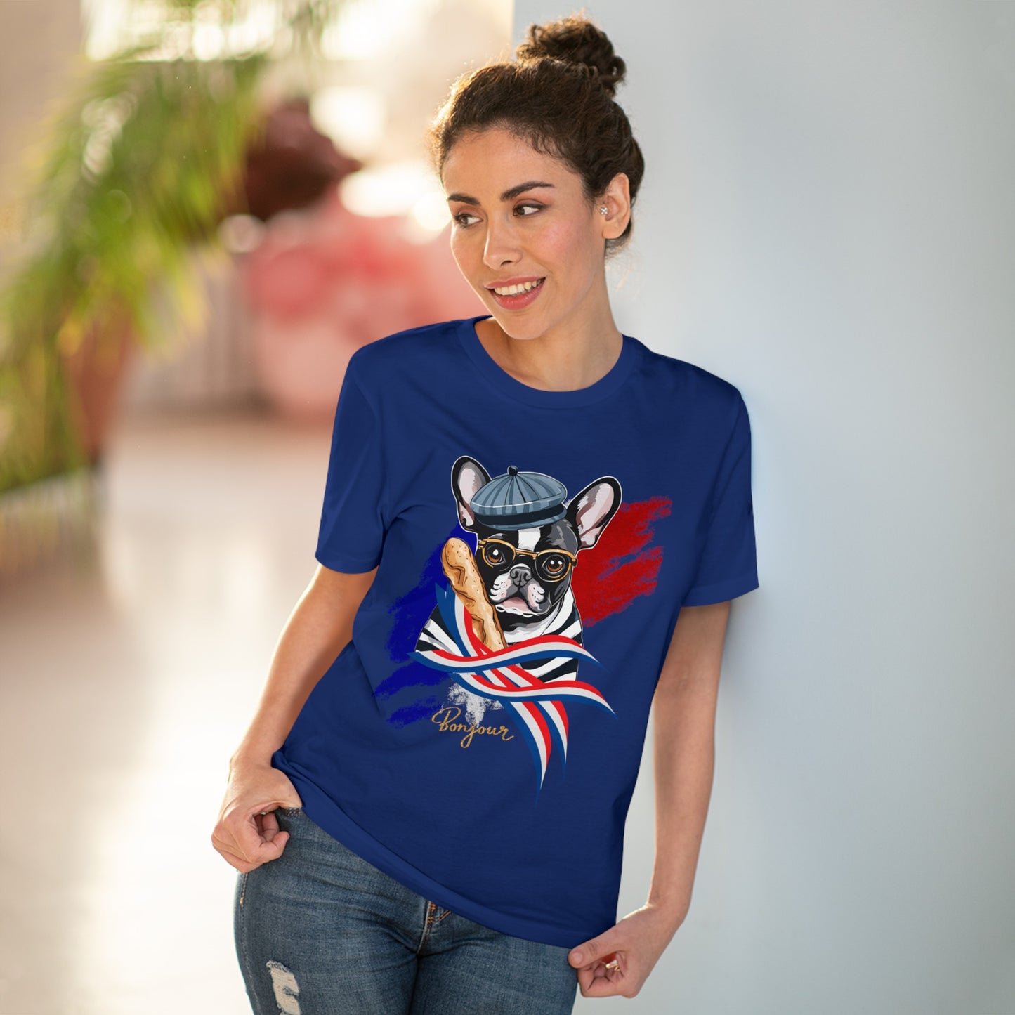 "FRENCH BULLDOG" Organic Creator T-shirt - Unisex by SniffWaggleandWalk™ - Sniff Waggle And Walk