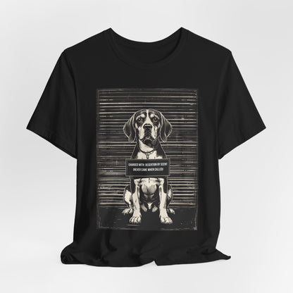Beagle True Crime Night Shift t-shirt colour options, black, dark grey heather, black heather