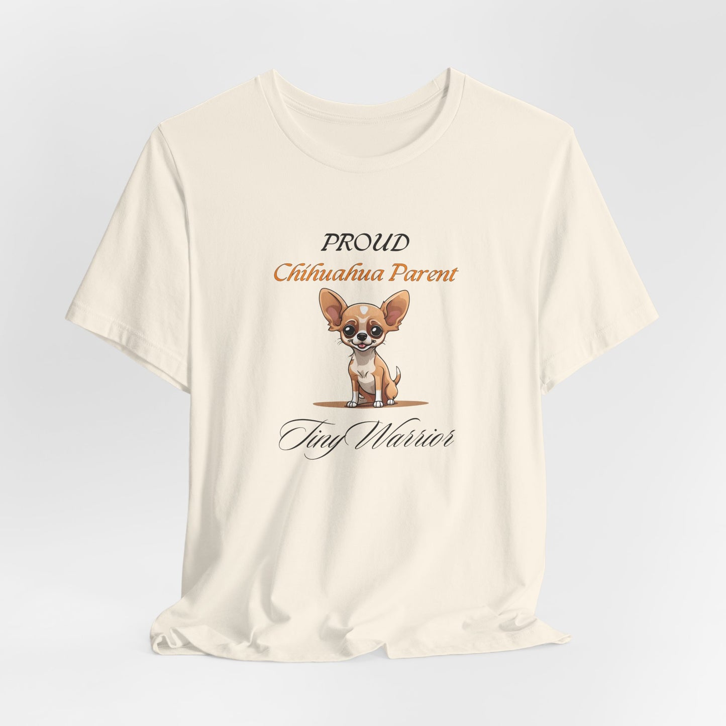 Proud Chihuahua Parent t-shirt folded, showing fabric texture