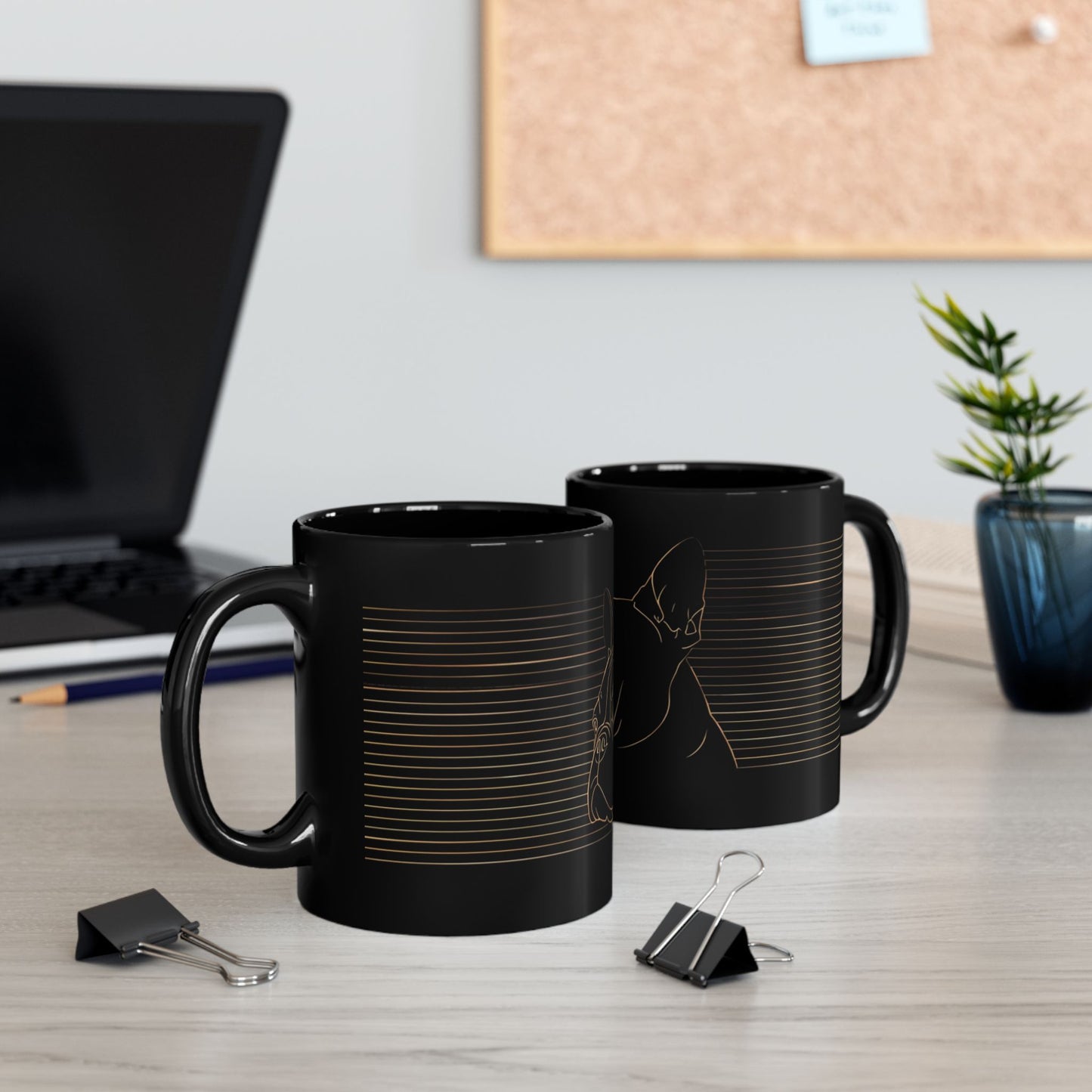 French Bulldog Outline Black Mug – Minimalist Dog Lover Coffee Cup (11oz & 15oz)