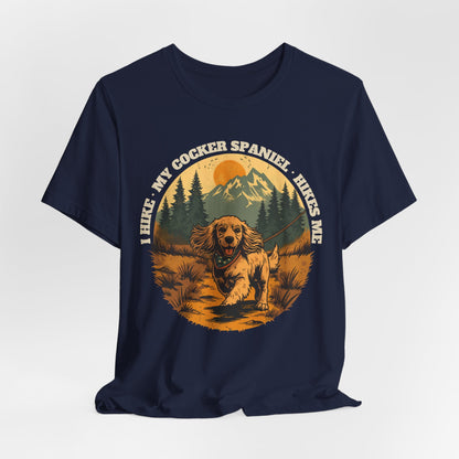 Cocker spaniel dog hiking t-shirt gift idea