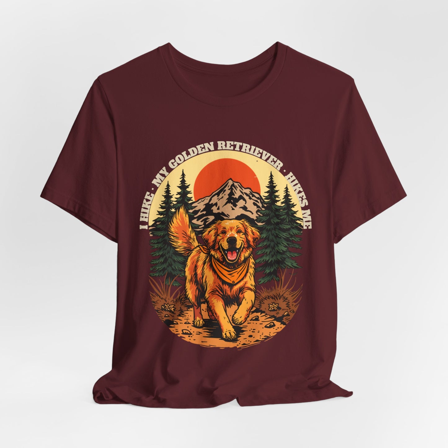 Funny Golden Retriever hiking dog lover tee — SniffWaggleNWalk