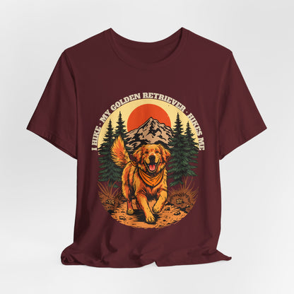 Funny Golden Retriever hiking dog lover tee — SniffWaggleNWalk