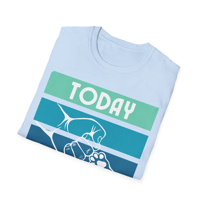 TODAY ITS JUST ME AND THE DOG Unisex Softstyle T-Shirt - Sniff Waggle And Walk