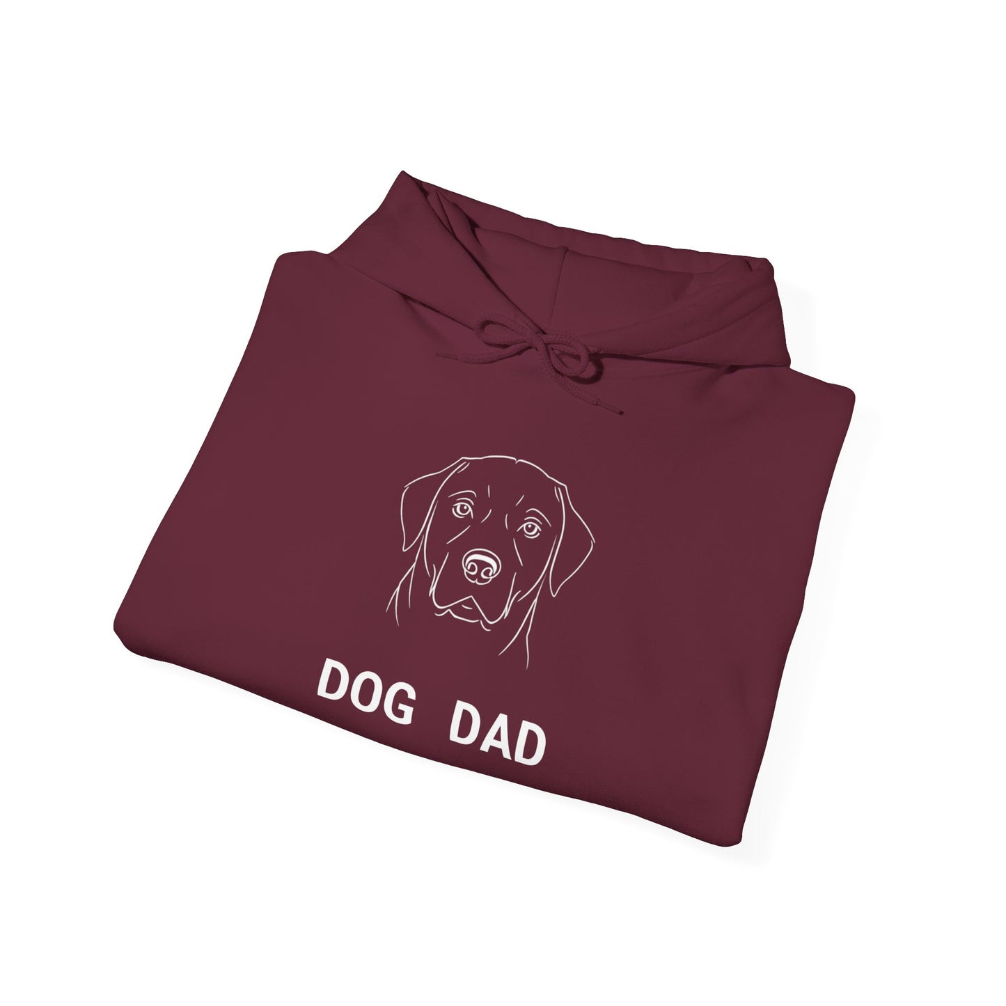 Labrador Dog Dad hoodie, white line art on navy