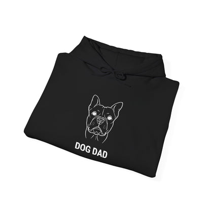 Navy hoodie with white Staffie Dog Dad design