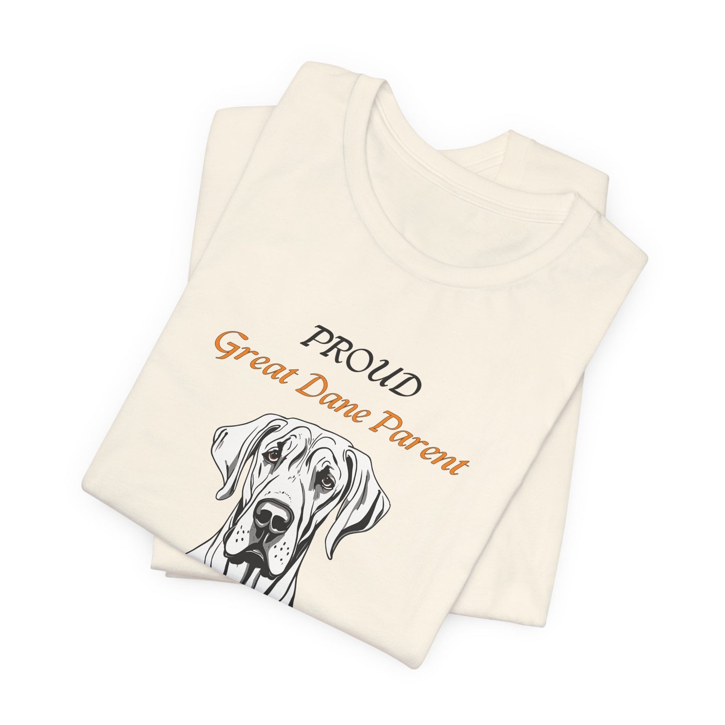 Proud Great Dane Parent t-shirt in Athletic Heather, flat lay