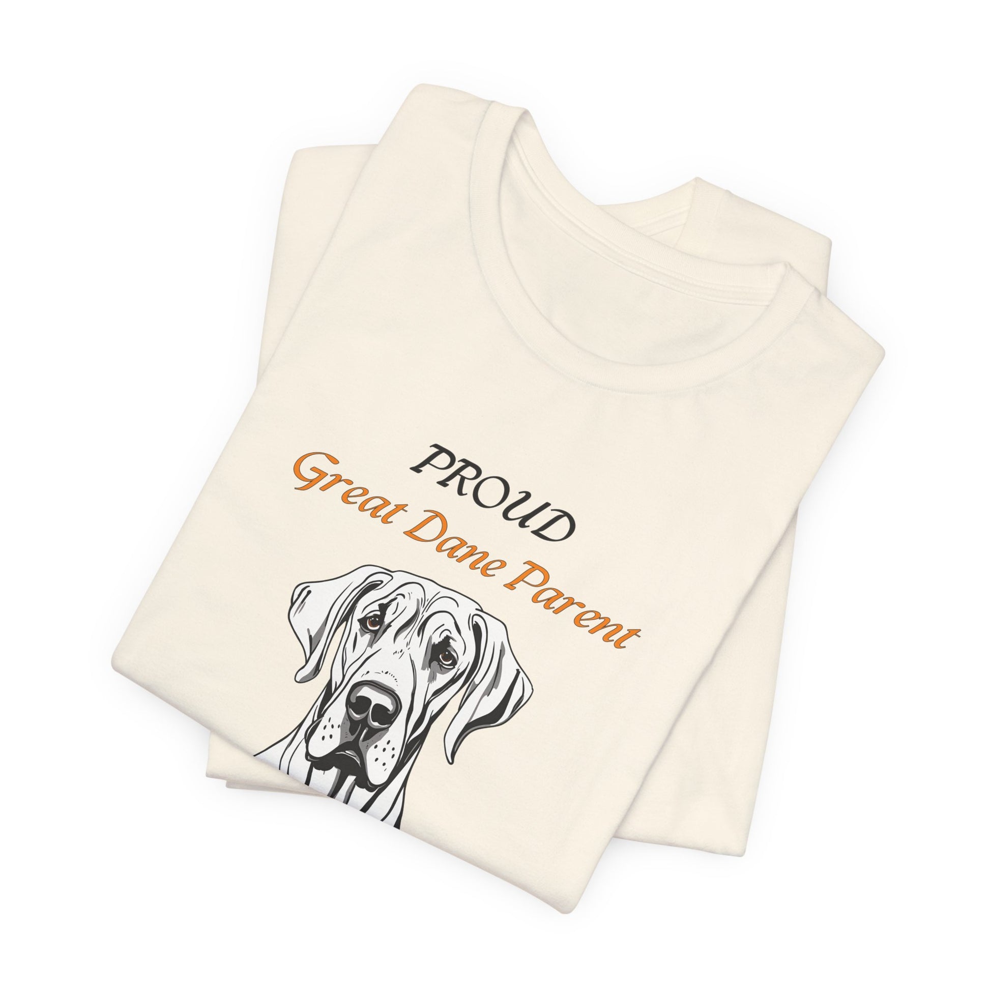 Proud Great Dane Parent t-shirt in Athletic Heather, flat lay