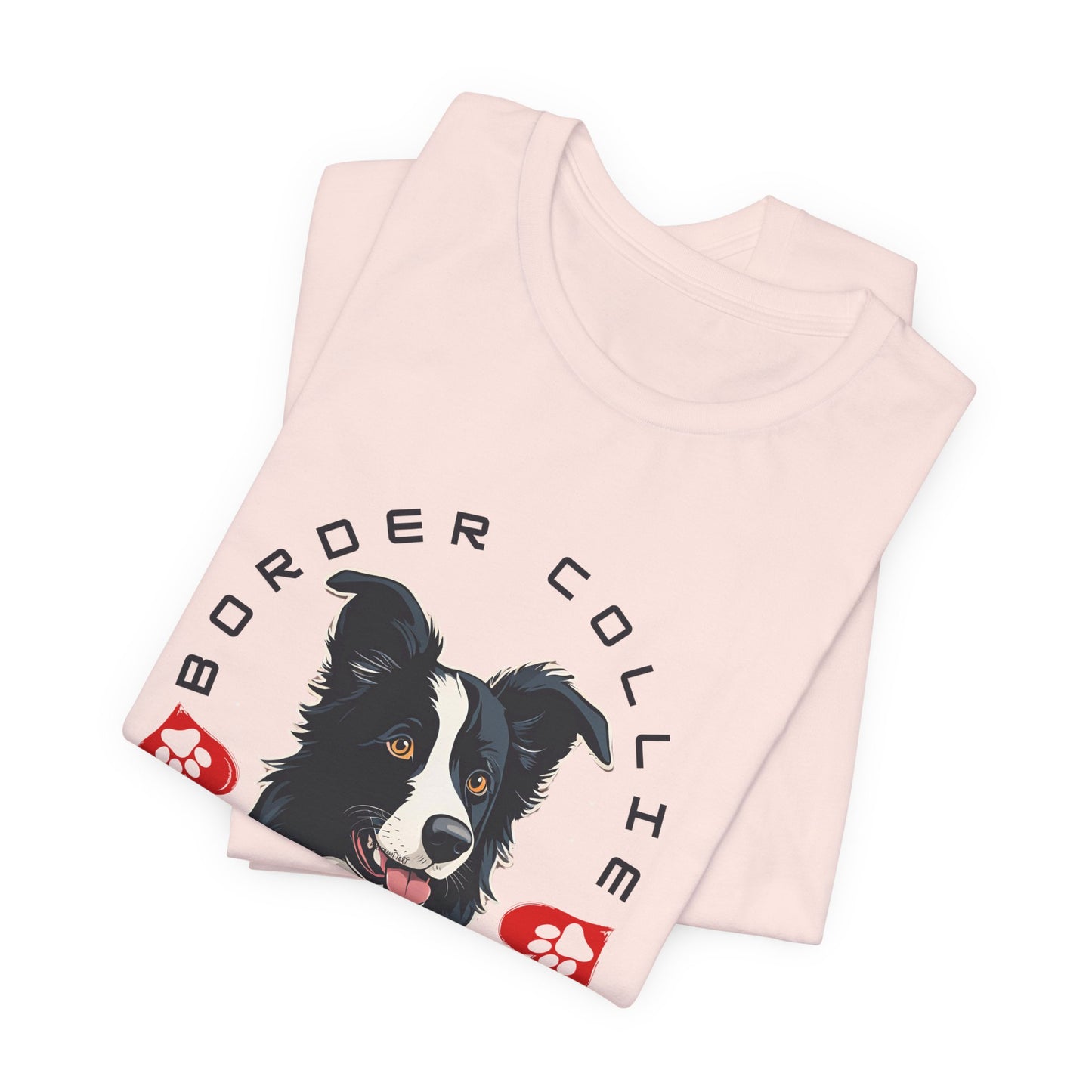 Border Collie Club T-Shirt Natural colourway worn — SniffWaggleNWalk™