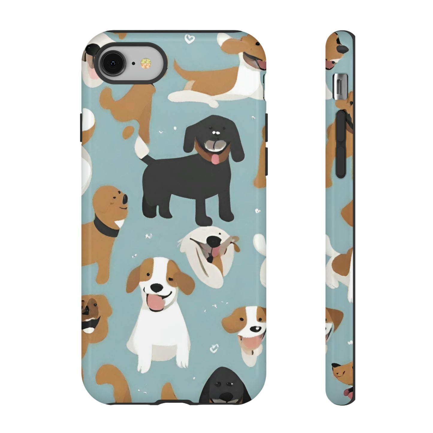 Sniffwagglendwalk™ Multi Dog Design Tough Phone Case. - Sniff Waggle And Walk