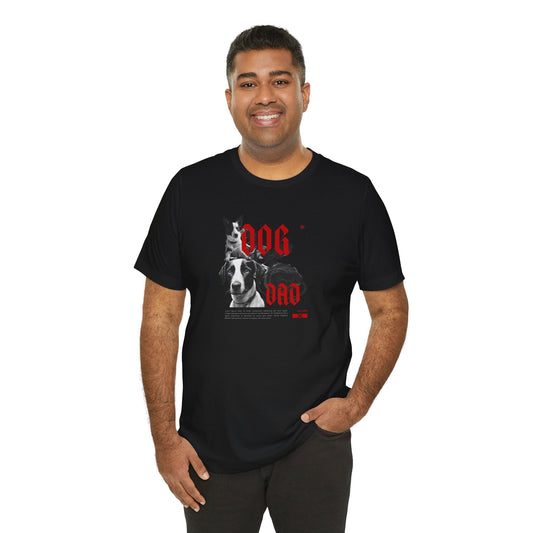 DOG DAD streetwear organic cotton t-shirt in Black, front design
