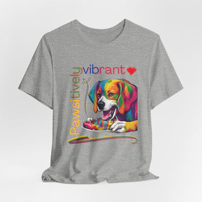 Pawsitively Vibrant T-Shirt — pop-art beagle tee lifestyle