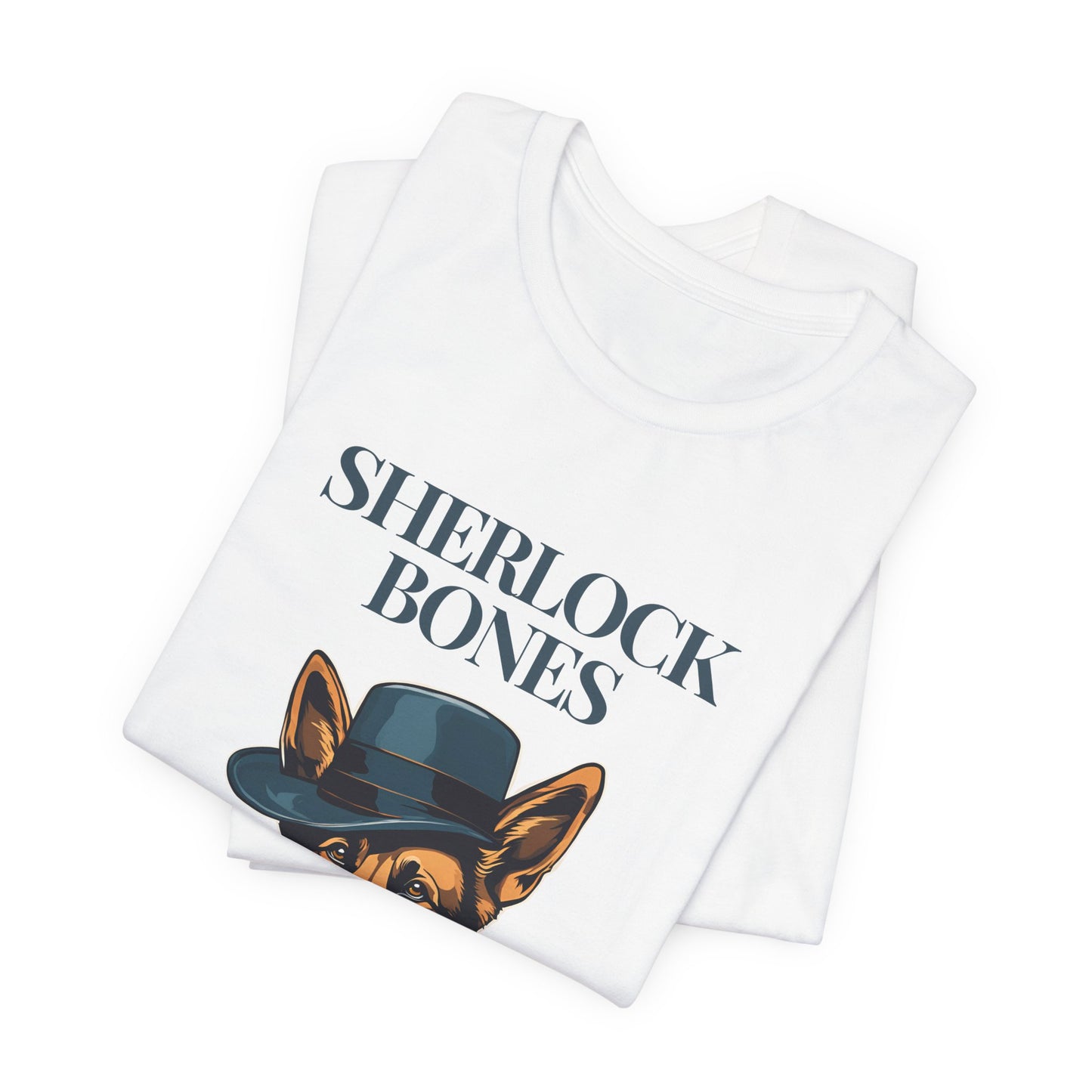 Sherlock Bones Detective Dog T-Shirt — Dark Grey Heather — dog mum gift — SniffWaggleNWalk™
