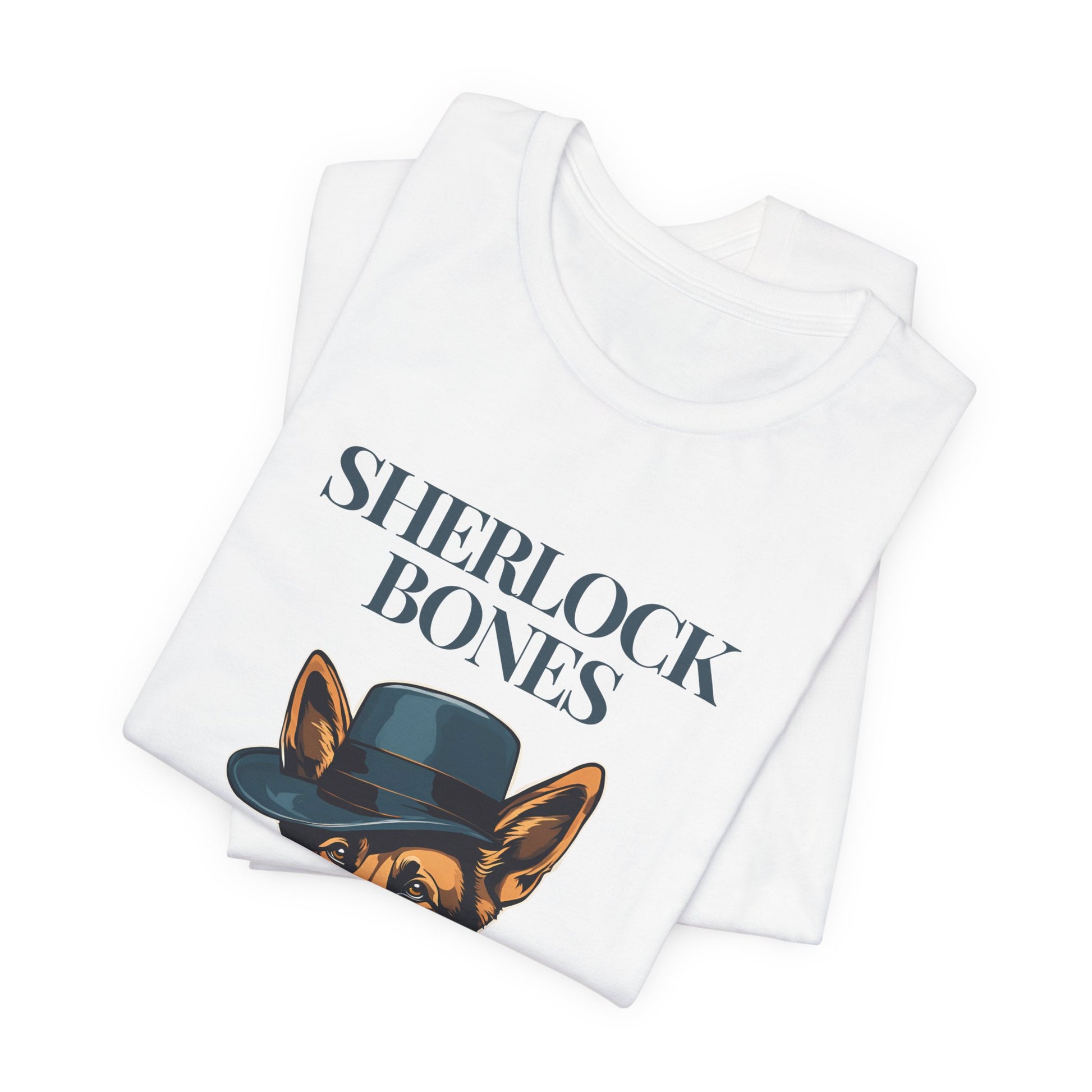 Sherlock Bones Detective Dog T-Shirt — Dark Grey Heather — dog mum gift — SniffWaggleNWalk™