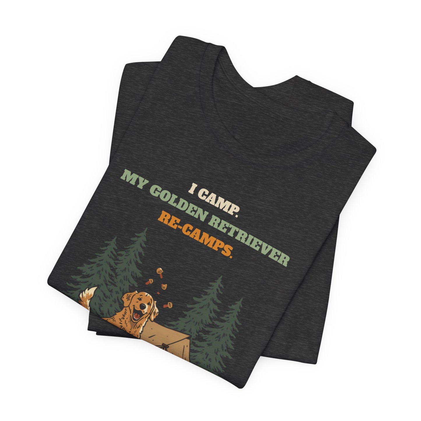 Funny dog camping t-shirt Golden Retriever gift