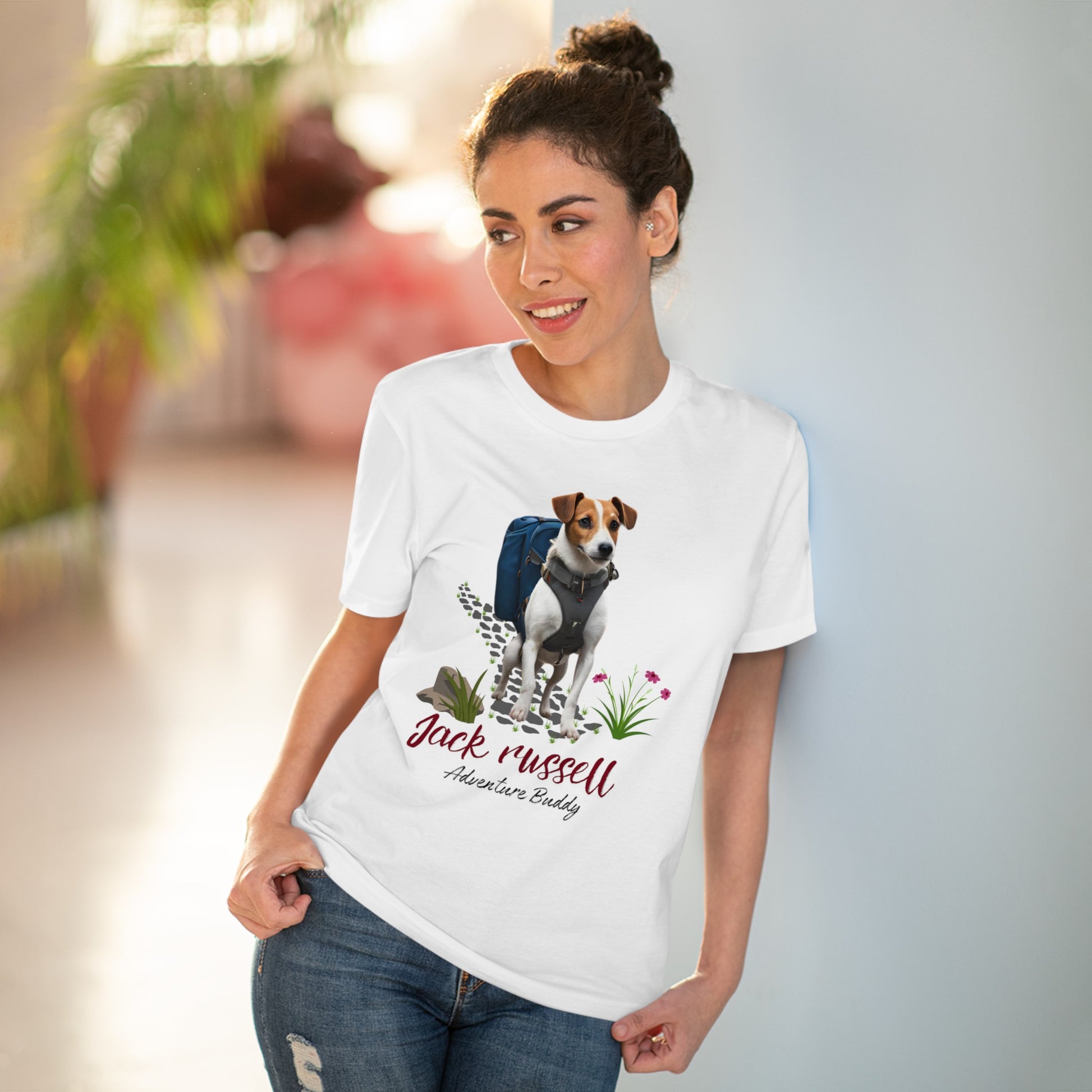 "JACK RUSSELL ADVENTURE BUDDY" Organic Creator T-shirt - Unisex by Sniffwaggleandwalk™ - Sniff Waggle And Walk