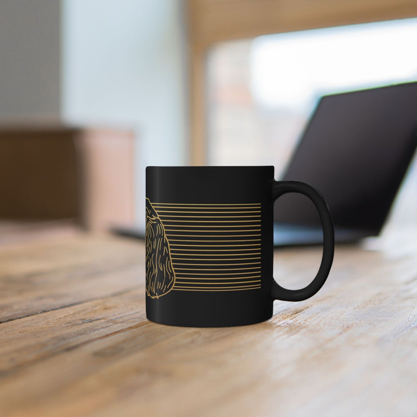 cocker Spaniel Outline Black Mug — Elegant Dog Lover Coffee Cup (11oz/15oz)