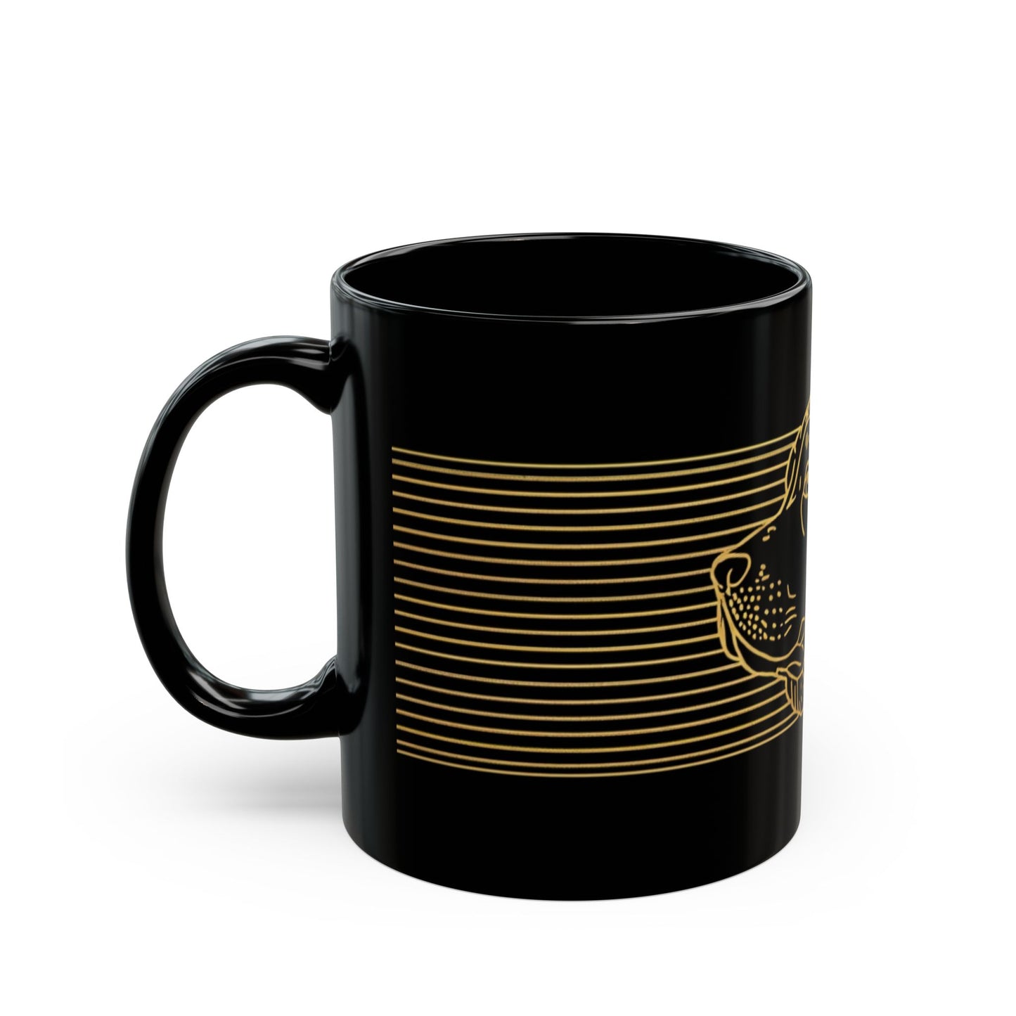 cocker Spaniel Outline Black Mug — Elegant Dog Lover Coffee Cup (11oz/15oz)