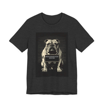 Full design view of the Bulldog True Crime Night Shift t-shirt
