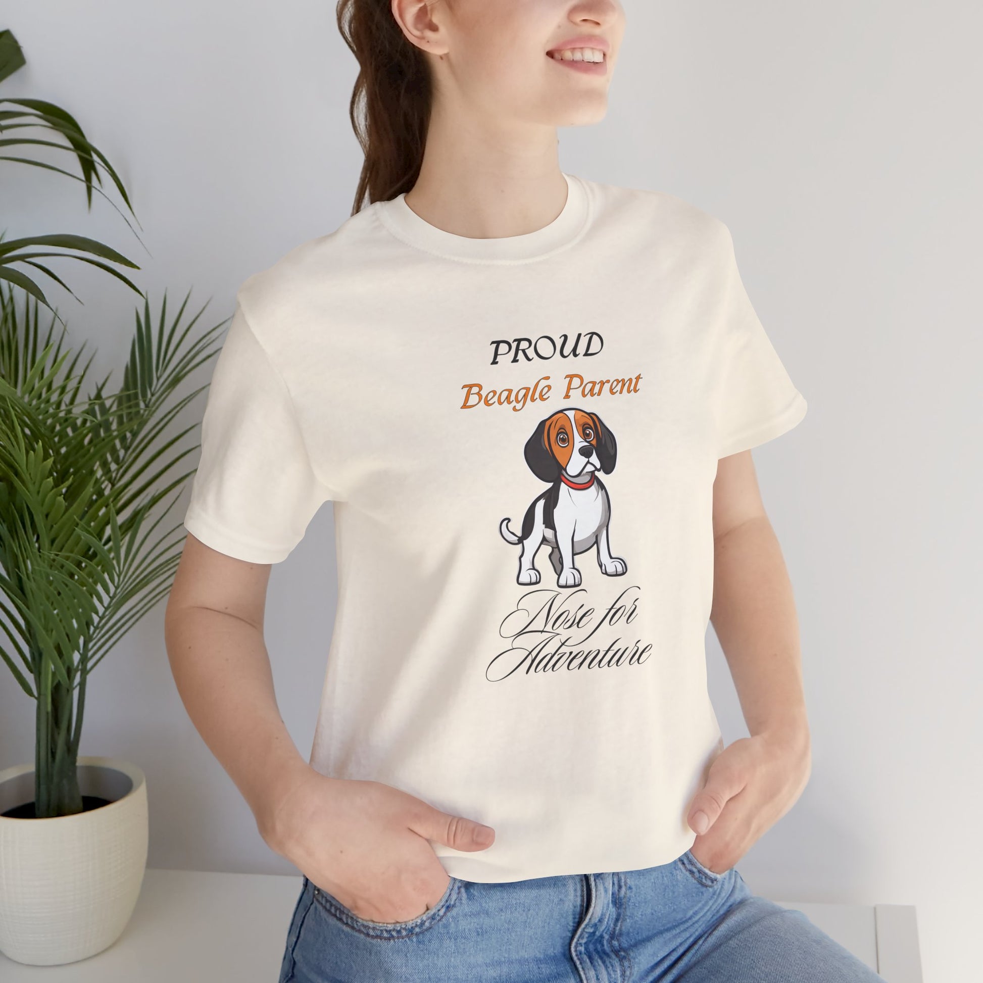 Proud Beagle Parent t-shirt on a hanger
