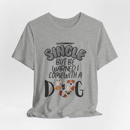 Funny single dog parent t-shirt, heart of dog faces
