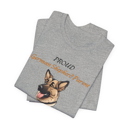 Proud German Shepherd Parent t-shirt size and fit reference image