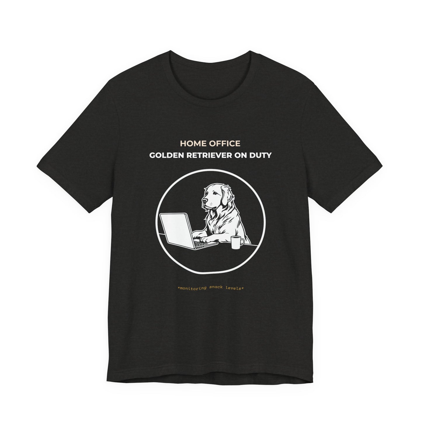 Golden Retriever Home Office T-Shirt — "Golden Retriever On Duty"