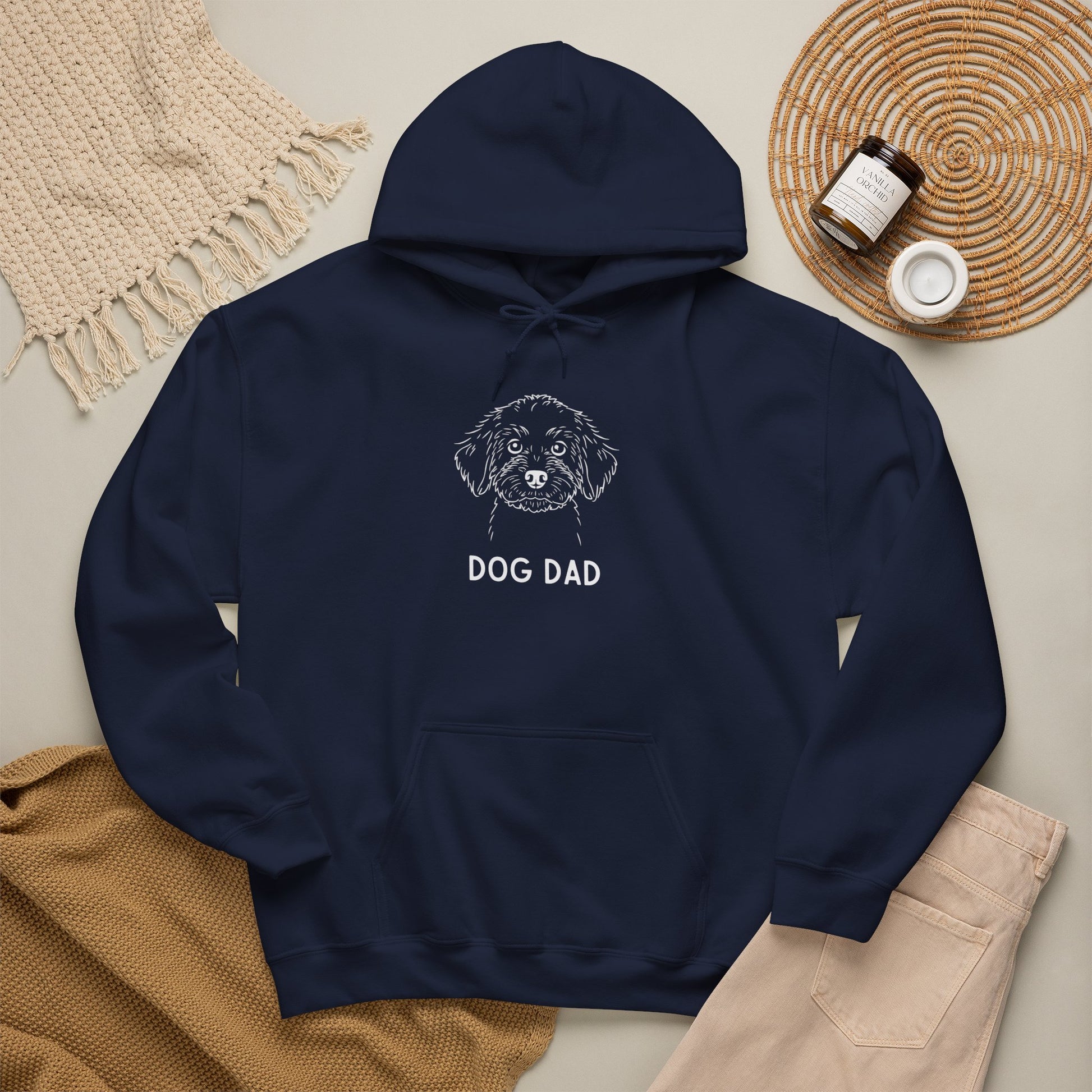 Dark heather Cockapoo Dog Dad hoodie for Cockapoo owners