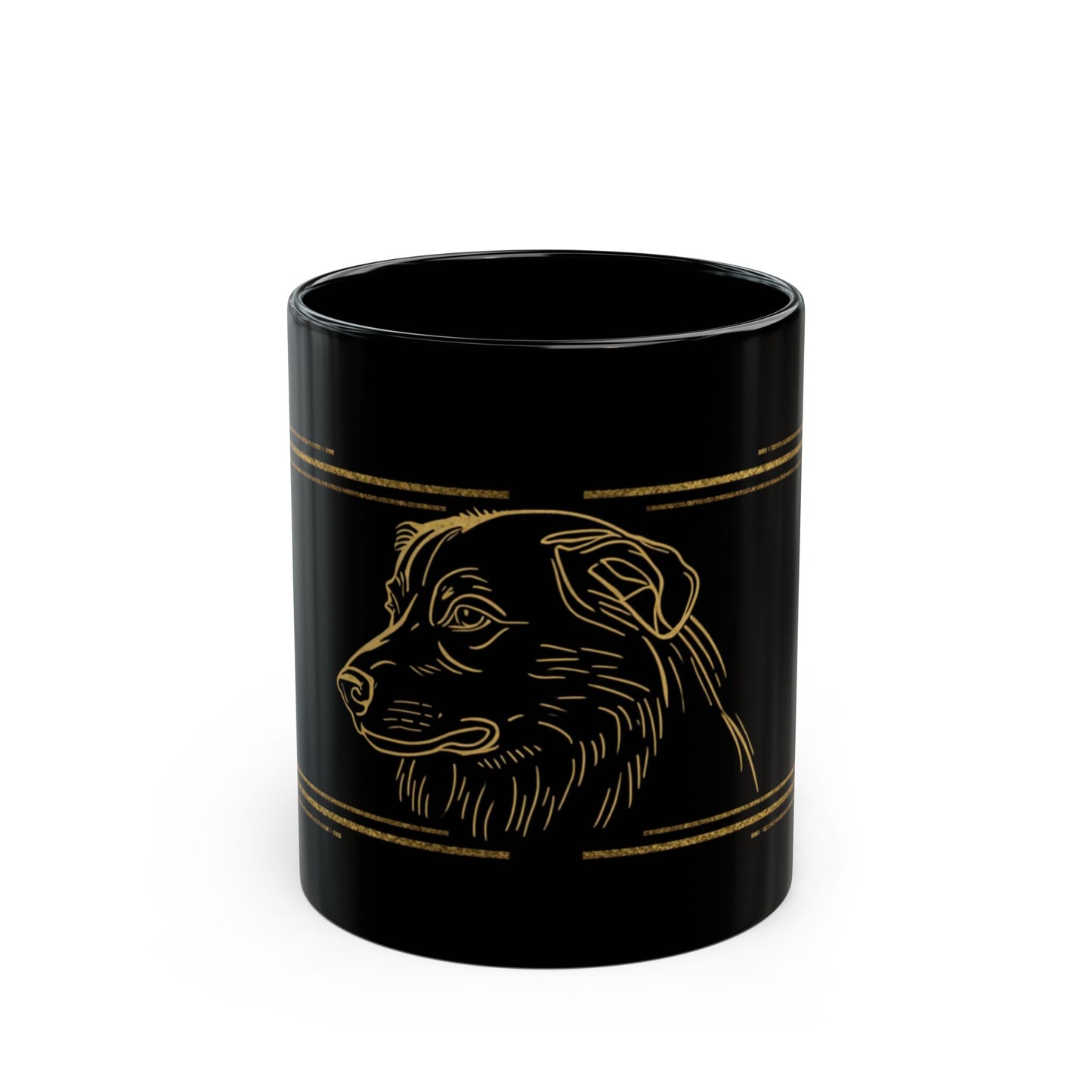 border collie Black Ceramic Mug — Elegant Dog Lover Coffee Cup (11oz, 15oz)
