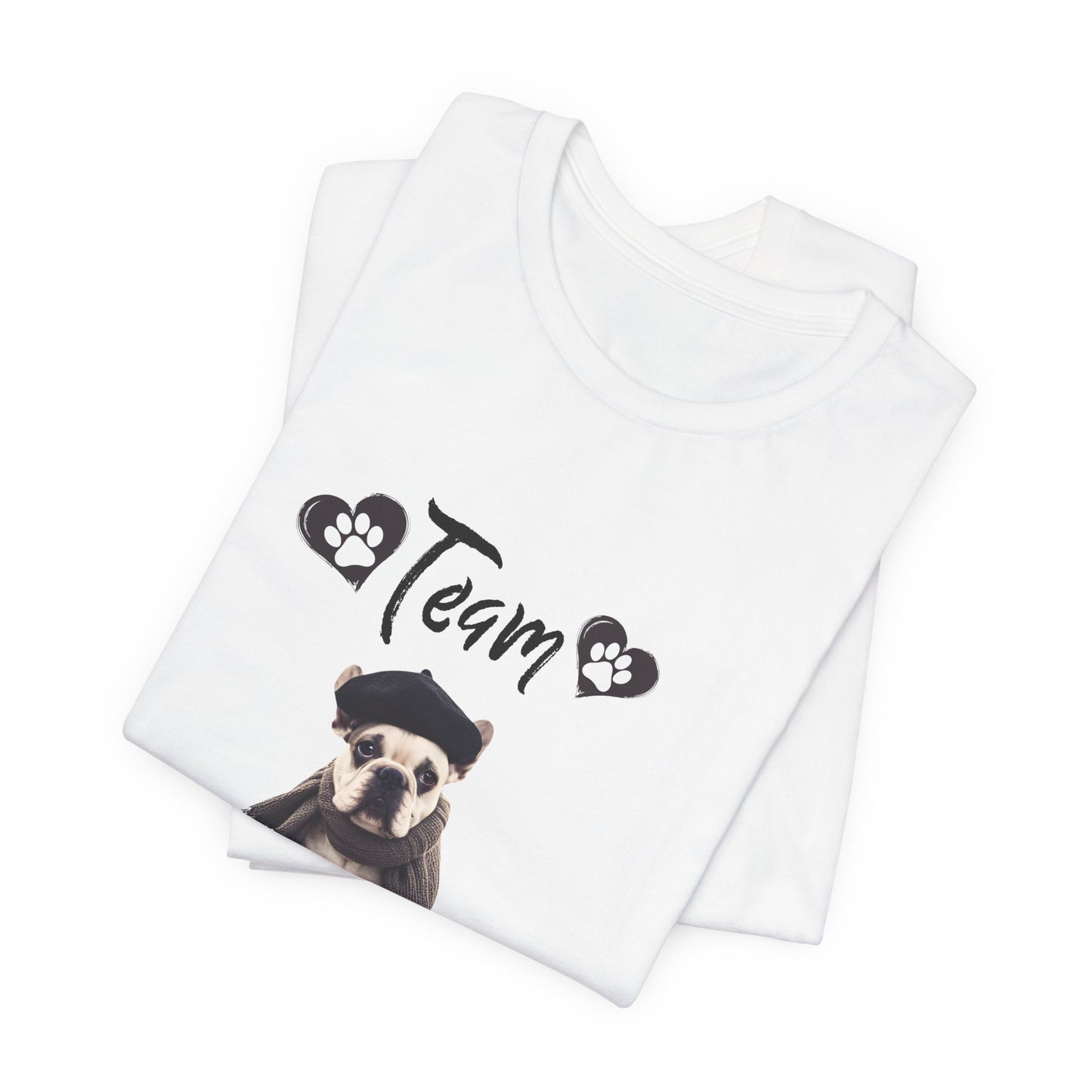 Team Frenchie French Bulldog t-shirt design close-up