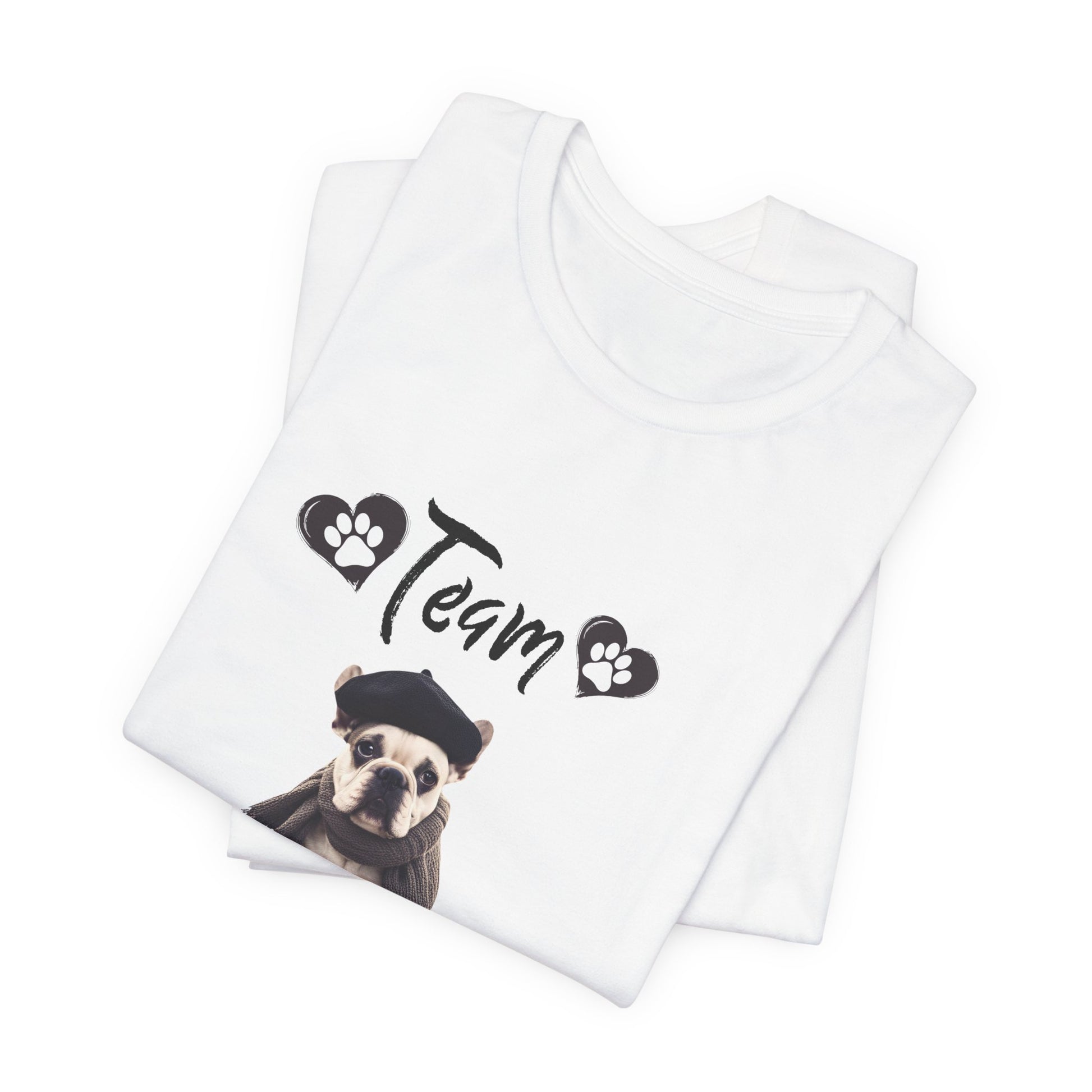 Team Frenchie French Bulldog t-shirt design close-up