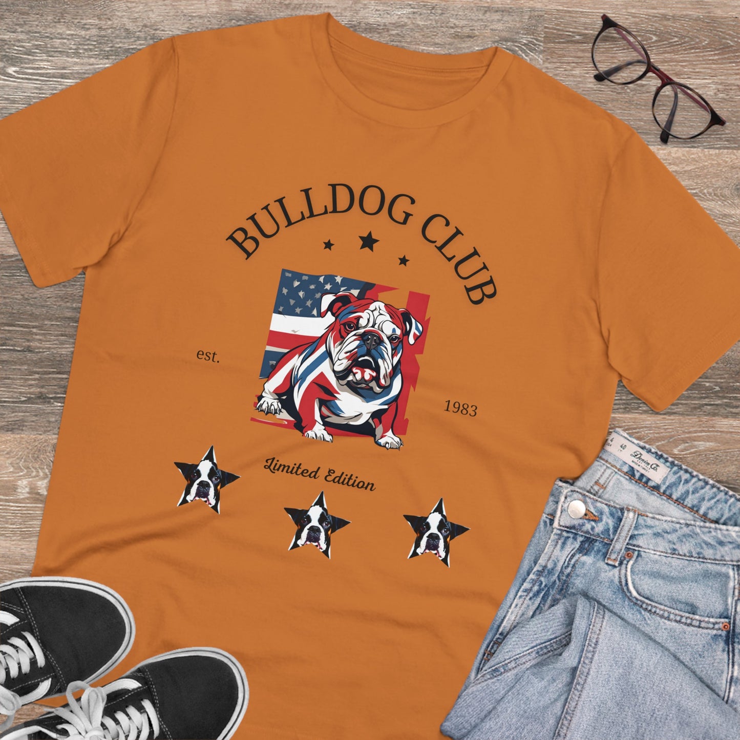 "BULLDOG CLUB" Organic Creator T-shirt - Unisex by Sniff, Waggle, and Walk™ - Sniff Waggle And Walk