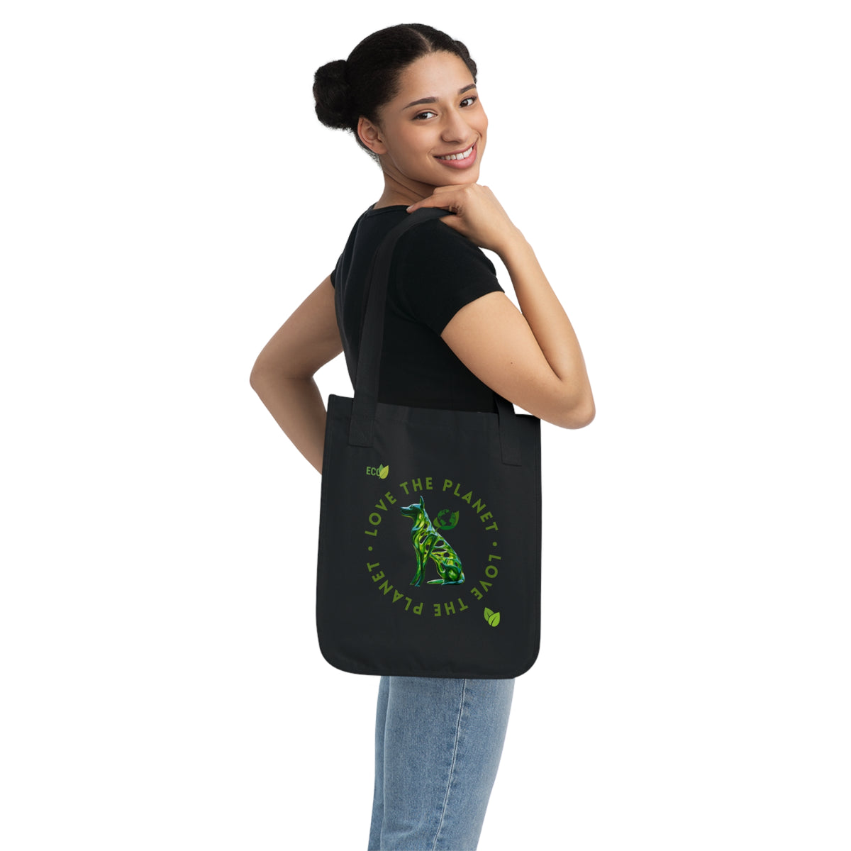SniffWaggleNWalk™ dog eco tote bag interior — spacious open compartment view