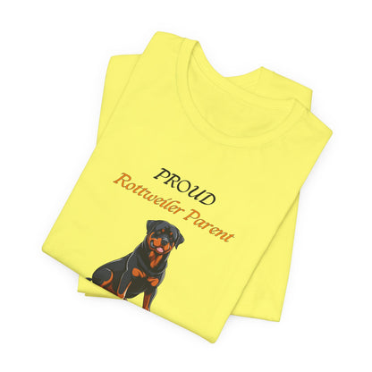 Proud Rottweiler Parent t-shirt size reference and fit
