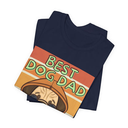 Best Dog Dad Ever T-Shirt — full retro pug dog dad print