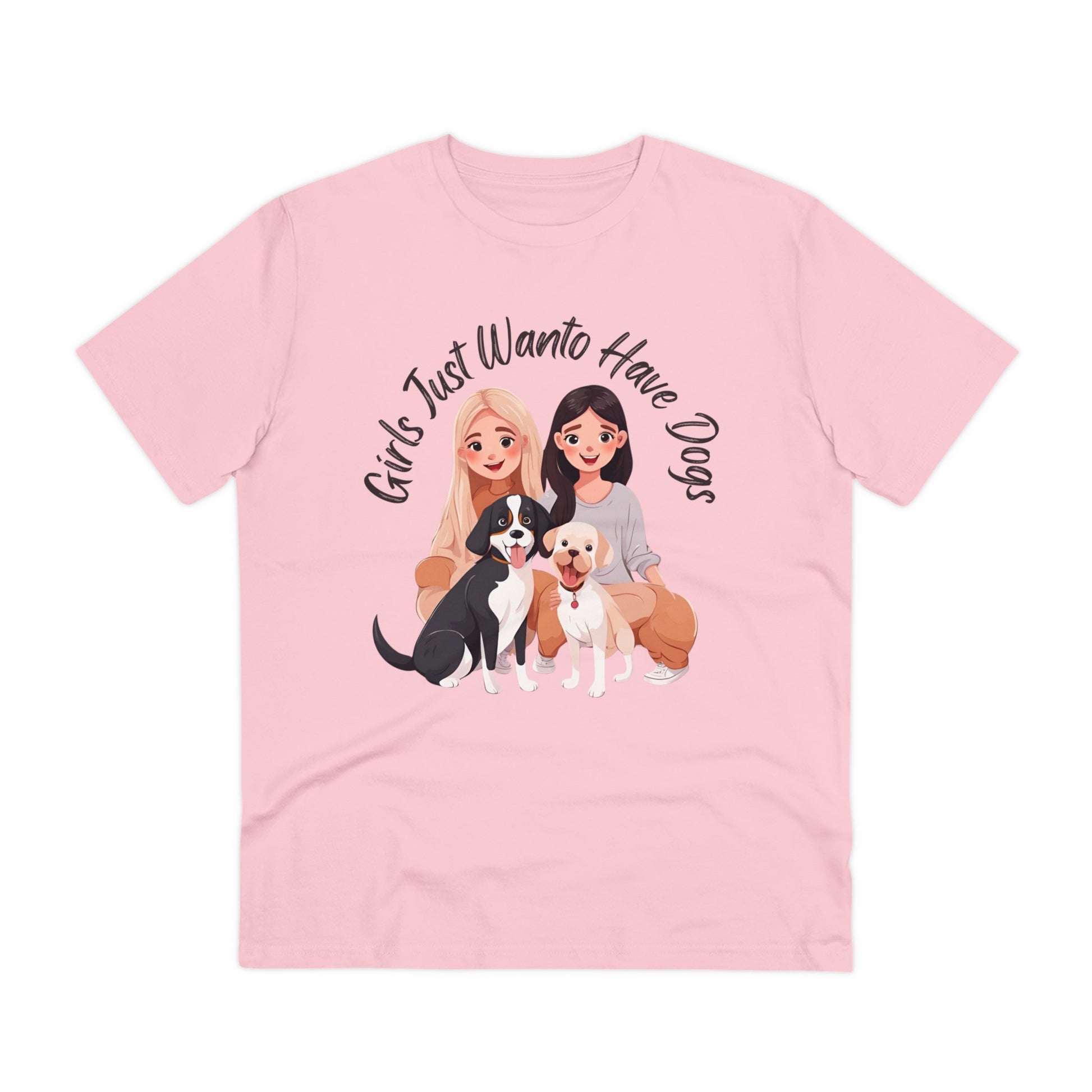 "GIRLS JUST WANTO HAVE DOGS" Organic T-shirt - Unisex - Sniff Waggle And Walk