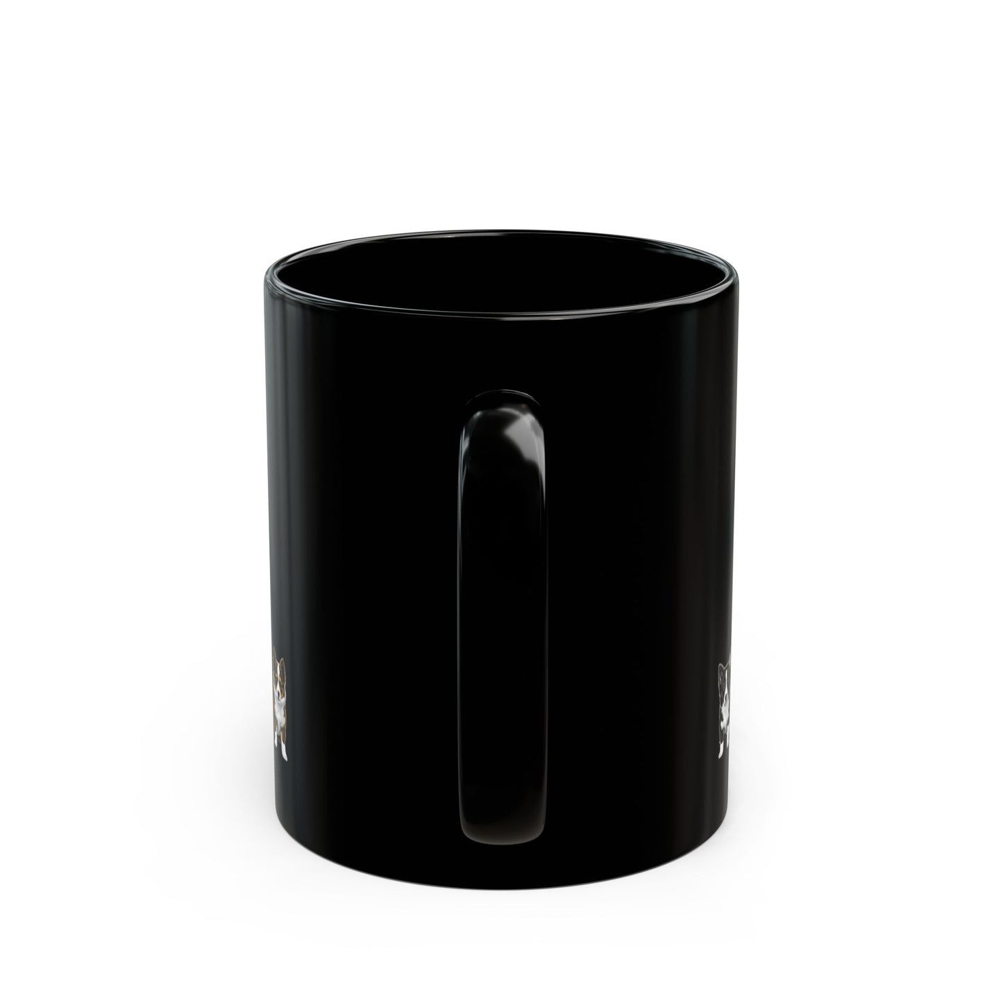 border collie Lineup Black Coffee Mug — Cute border collie Pattern (11oz & 15oz)