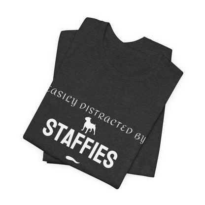 Funny Staffie slogan tee for dog lovers in black