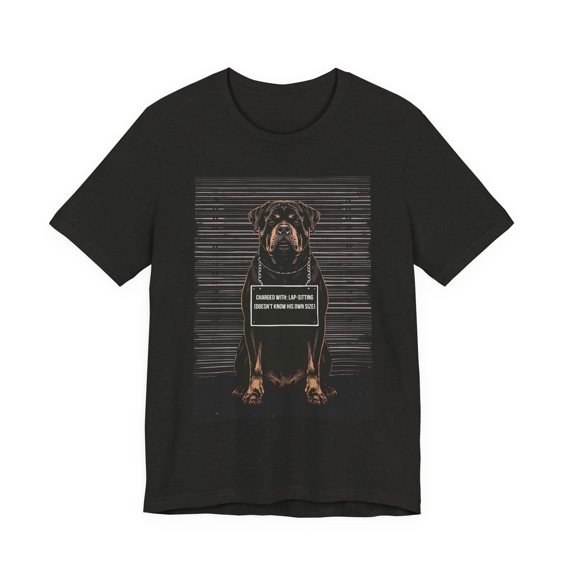 Size chart for the Rottweiler True Crime Night Shift t-shirt