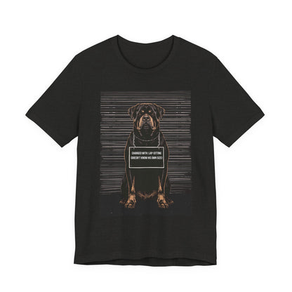 Size chart for the Rottweiler True Crime Night Shift t-shirt