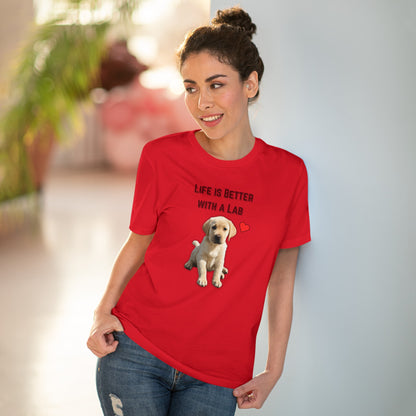 "LIFE IS BETTER WITH A LAB" Organic T-shirt - Unisex by sniffwagglenwalk™ - Sniff Waggle And Walk