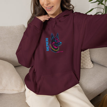 German Shepherd Streetwear Hoodie — Neon GSD Unisex Pullover