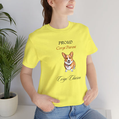 Proud Corgi Parent t-shirt styled outfit, lifestyle photo