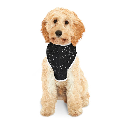 Pet Hoodie — Black 'Angel 11:11' Starry Hooded Dog Shirt