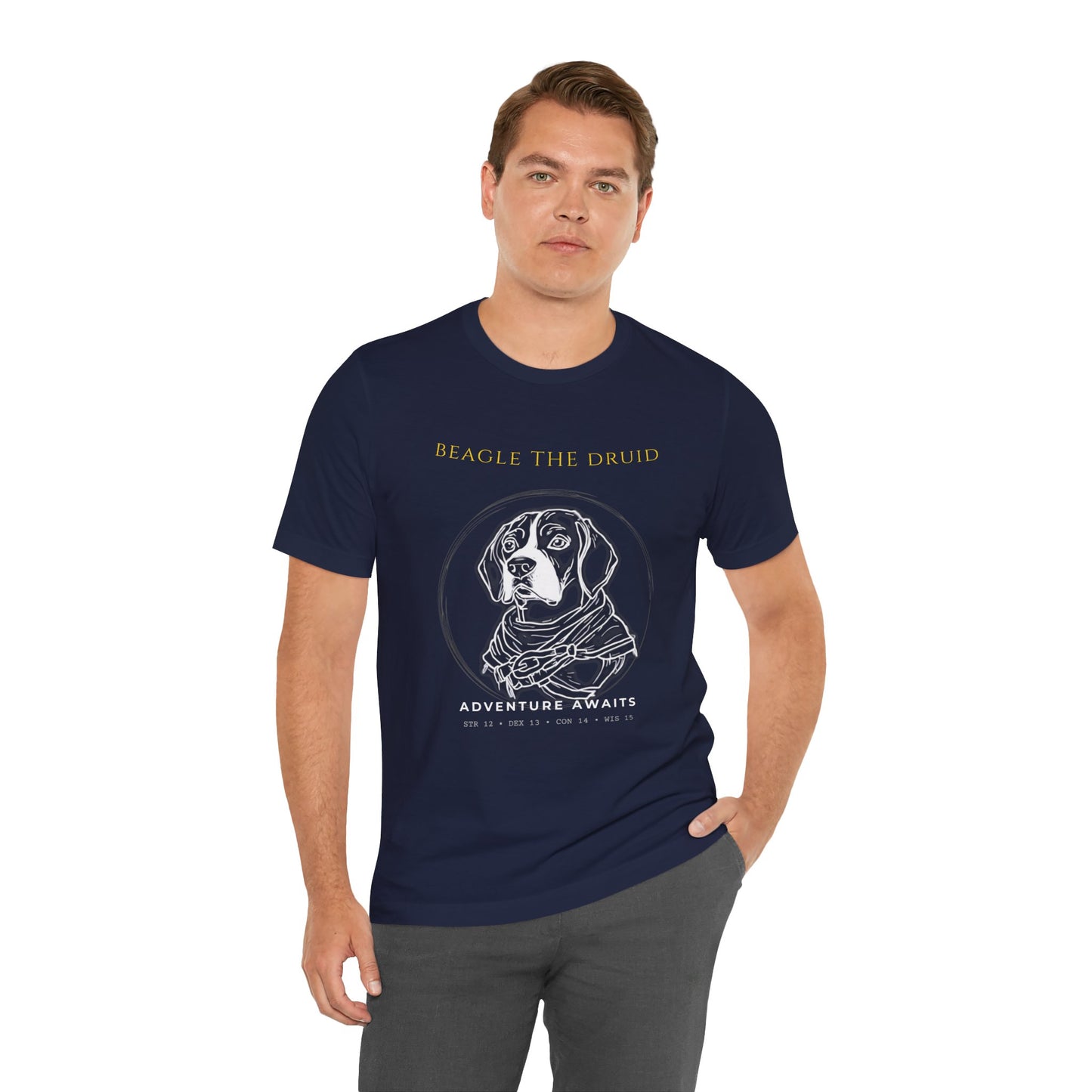 Beagle the Druid T-Shirt — "Adventure Awaits" Fantasy Dog Tee