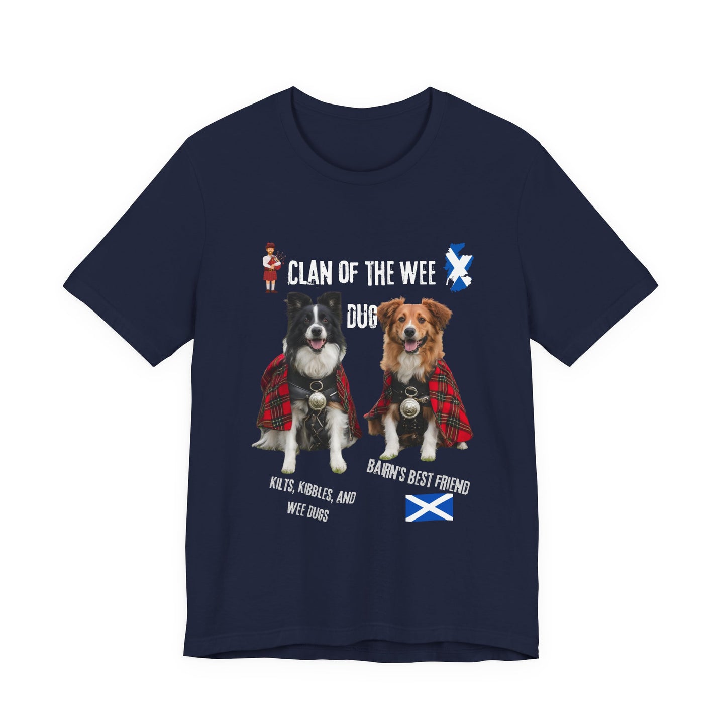 Clan of the Wee Dug t-shirt in dark grey heather, Scottish humour dog owner gift SniffWaggleNWalk