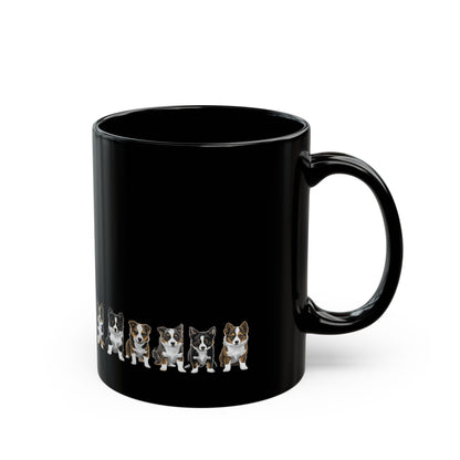 Border Collie ceramic mug with coffee on a desk